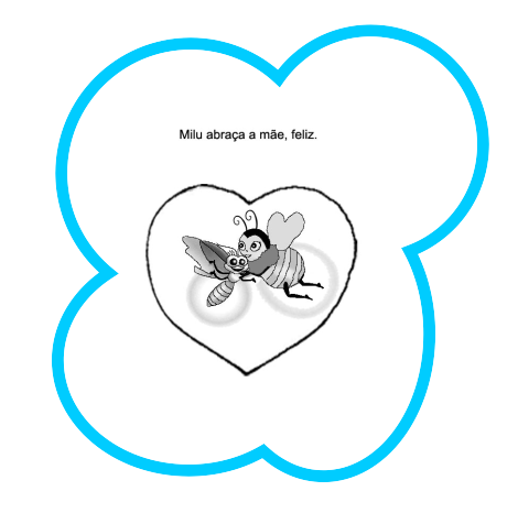 Desenho de Milu abra&ccedil;ando a m&atilde;e